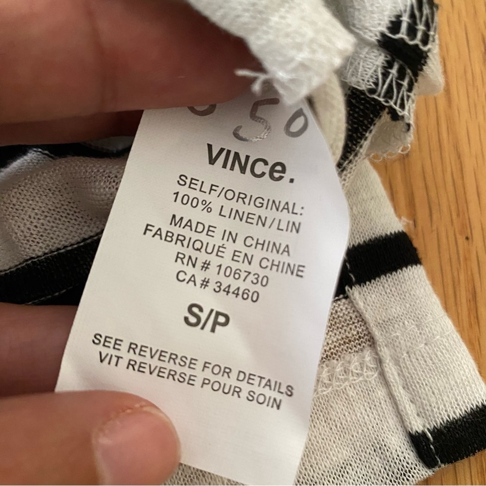 Vince 100% Linen Oversized Long Sleeve Top - Picture 4 of 5